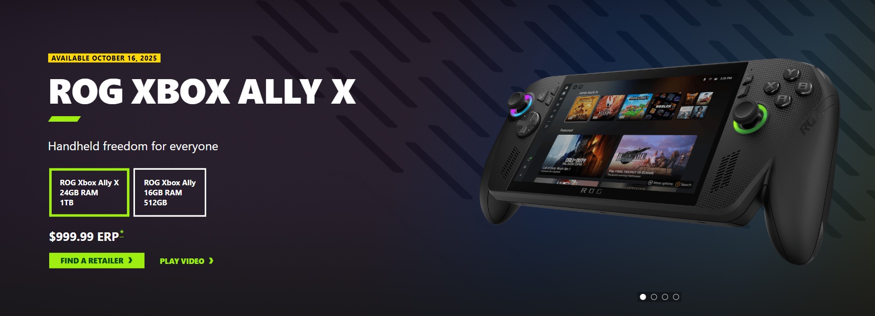 Microsoft открыла предзаказы на портативные консоли ROG Xbox Ally и Ally X
